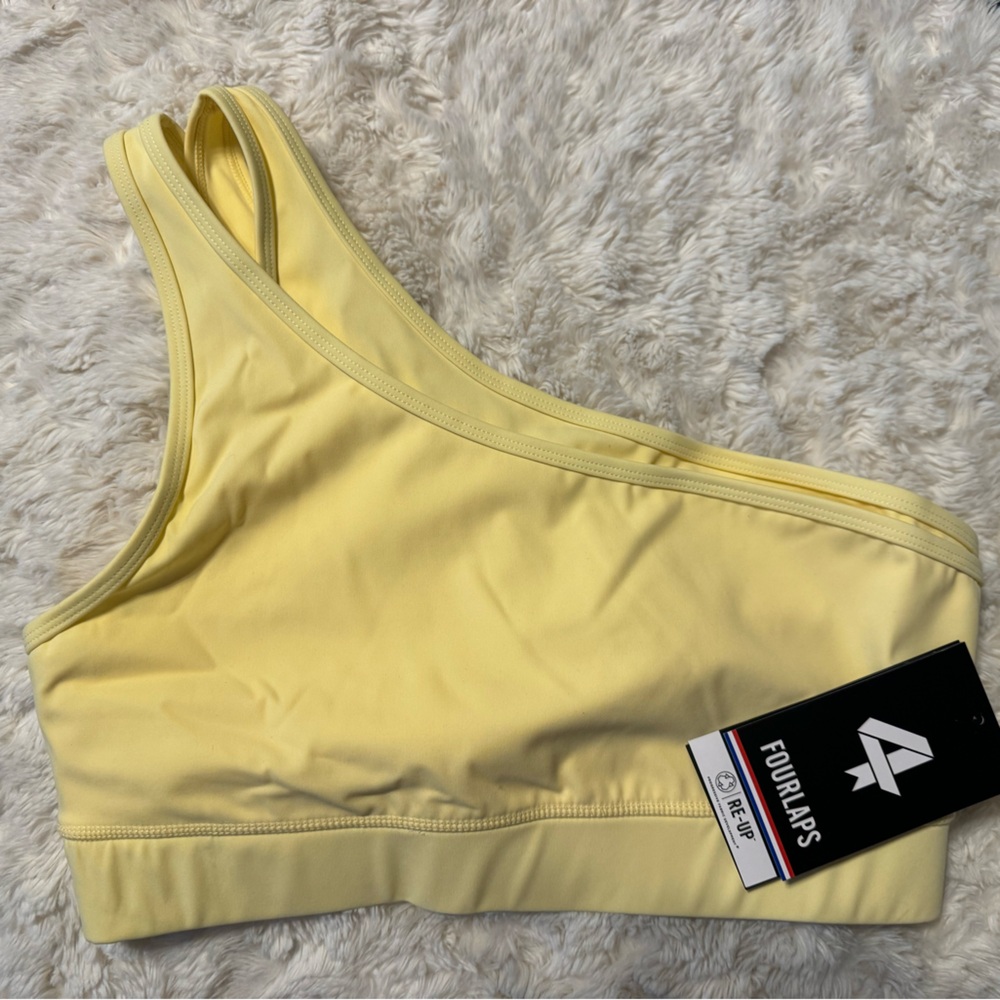 Yellow sports bra